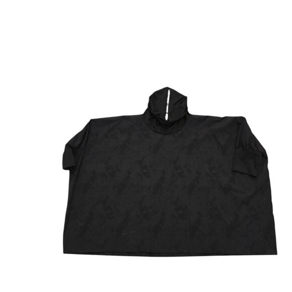 BURU blouse women's size s/m boxy turtleneck short sleeve artsy black marble - Picture 11 of 12